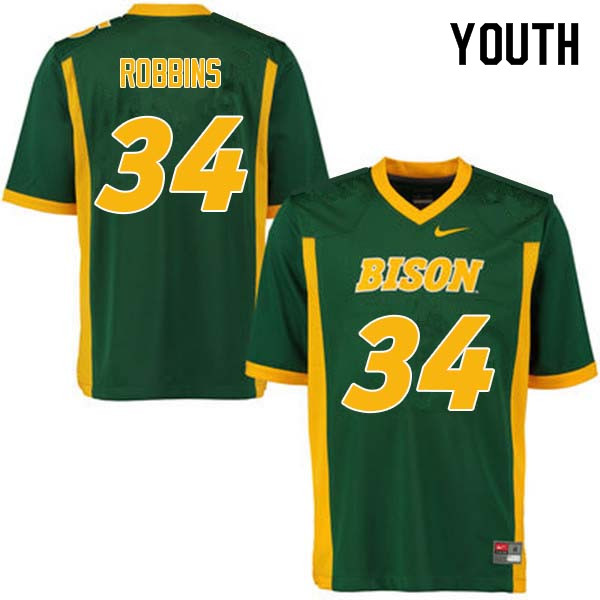 Youth #34 Brock Robbins North Dakota State Bison College Football Jerseys Sale-Green - Click Image to Close